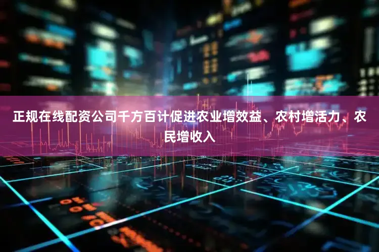 正规在线配资公司千方百计促进农业增效益、农村增活力、农民增收入